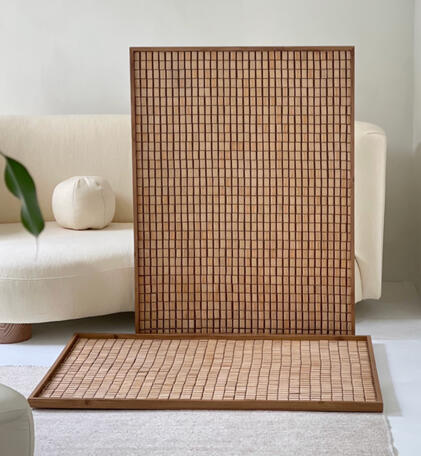 Bamboo mat wall art Bamboo mat wall art